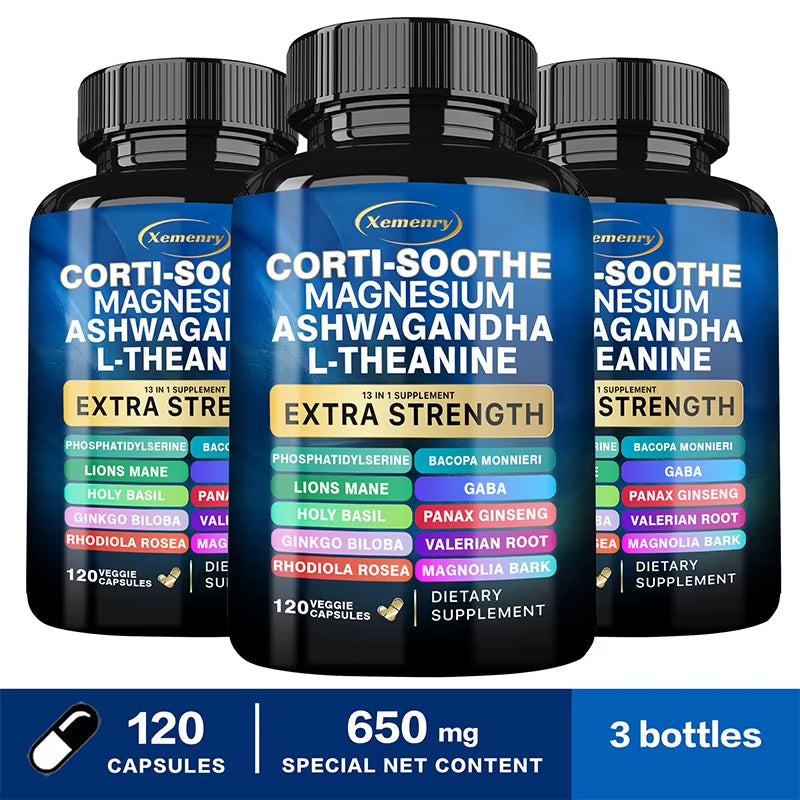 Corti-Soothe: The Ultimate Cortisol Support Supplement with Magnesium, Ashwagandha & L-Theanine for Stress Relief and Adrenal Health