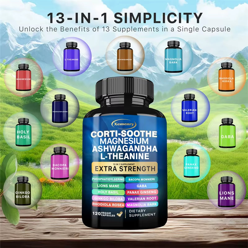 Corti-Soothe: The Ultimate Cortisol Support Supplement with Magnesium, Ashwagandha & L-Theanine for Stress Relief and Adrenal Health