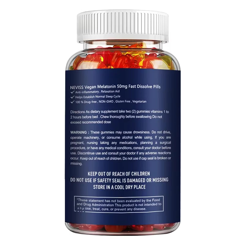 Experience Restful Nights with Our High-Potency Melatonin 50 mg Chewable Gummies for Enhanced Sleep, Stress Relief, and Relaxation