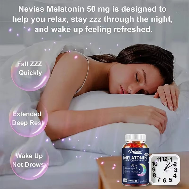 Experience Restful Nights with Our High-Potency Melatonin 50 mg Chewable Gummies for Enhanced Sleep, Stress Relief, and Relaxation
