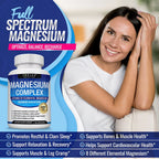 Magnesium Complex 1000MG Supplement - Magnesium Glycinate, Citrate & Malate - Sleep Support, Stress Relief, Muscles & Relaxation