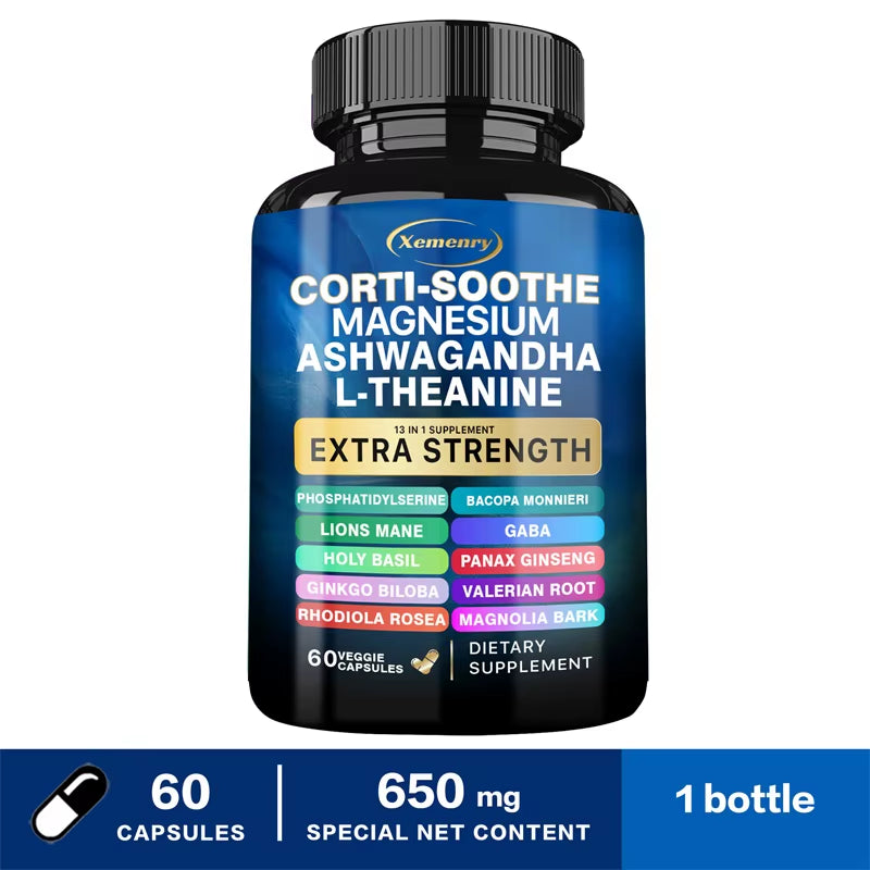Corti-Soothe: The Ultimate Cortisol Support Supplement with Magnesium, Ashwagandha & L-Theanine for Stress Relief and Adrenal Health
