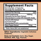Boswellia Turmeric - Joint Health and Joint Function Support, for Integrated Mobility & Comfort - 120 Capsules
