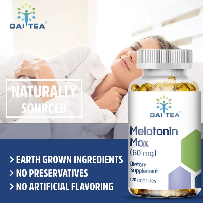 Unlock Restful Nights with Daitea Melatonin 60MG Capsules - Your Ultimate Sleep Support Solution for Insomnia Relief and Enhanced Sleep Quality