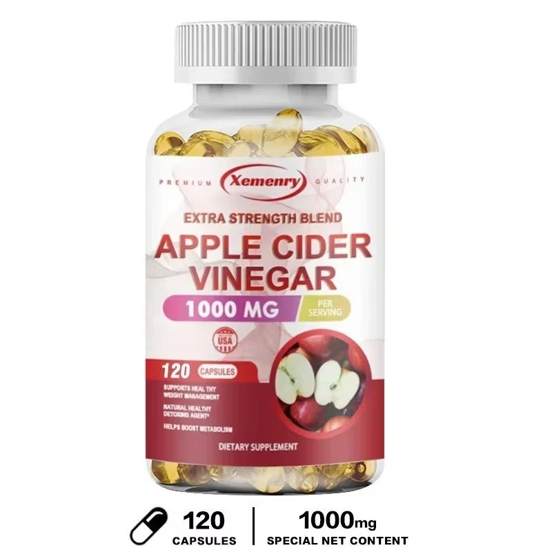 Apple Cider Vinegar Capsules - Supports Digestive Health, Natural Detoxification, Constipation Relief, Healthy Weight Management