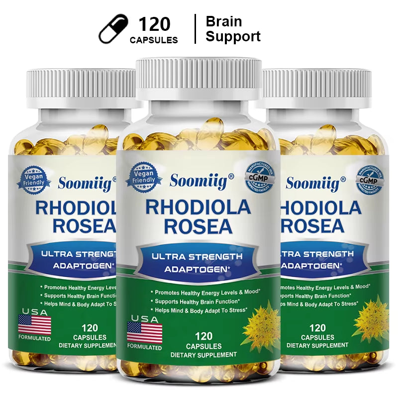 Unlock Your Potential with High Strength Rhodiola Rosea Capsules - Boost Mood, Energy, and Brain Function Naturally!