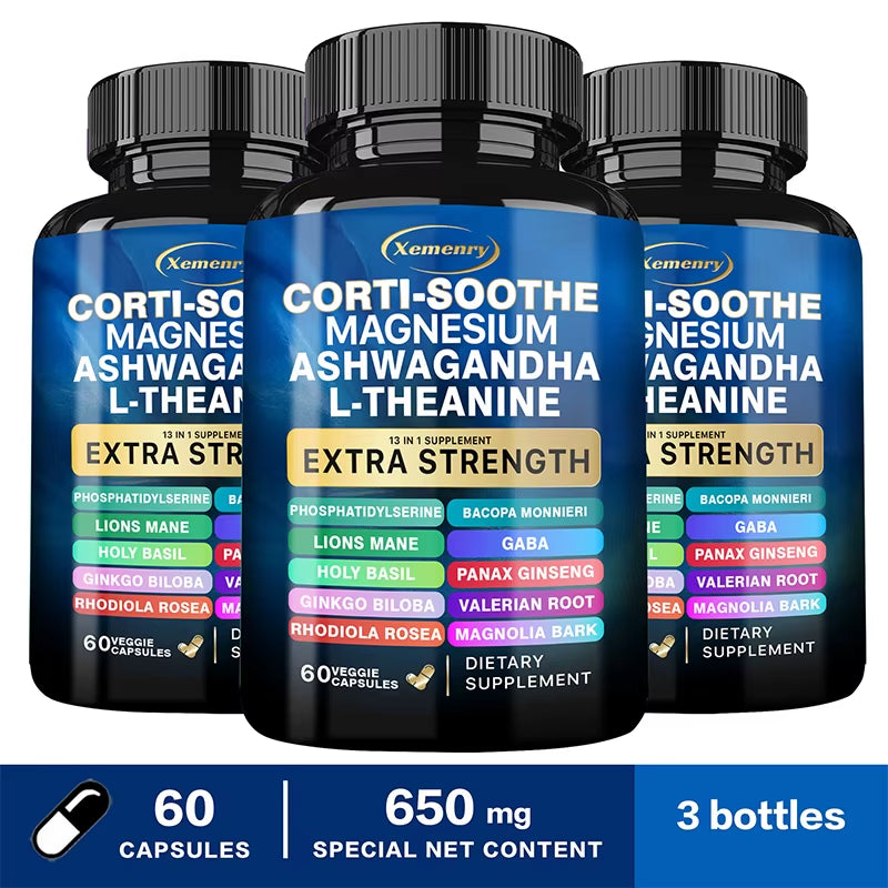 Corti-Soothe: The Ultimate Cortisol Support Supplement with Magnesium, Ashwagandha & L-Theanine for Stress Relief and Adrenal Health