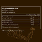 4-In-1 Turmeric Ginger Supplement - Garlic, Turmeric Root, Black Pepper - Joints, Immune Support, Digestion - 120 Capsules