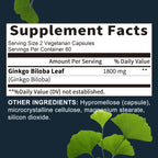 Ginkgo Biloba Capsules - Boost Brain, Improve Memory and Cognitive Abilities, Improve Blood Circulation - 120 Capsules