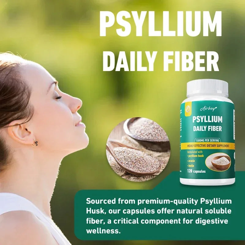 Psyllium Husk - Natural Soluble Fiber - Good for Intestinal Health, Cleansing, Detox, Supports Digestive System Healthsupplement