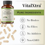 Valerian Root Capsules - Natural Stress Relief, Enhanced Sleep Quality, and Promotes Relaxation - Vegan & Non-GMO