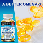 Premium Omega-3 Fish Oil Supplement - Heart & Brain Health Support with EPA & DHA - 120 Easy-to-Swallow Capsules