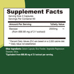 Bacopa Monnieri Extract Supplement - Brain Health Supports Performance Cognition, Enhances Energy & Stamina - 120 Capsules