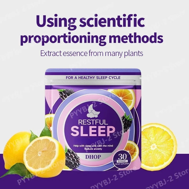 Experience Restful Nights with Our Natural Sleep Gummies - L-Theanine, Chamomile & Lemon Balm Extracts - 30 Count