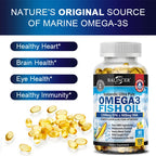 Premium Omega-3 Fish Oil Supplement - Heart & Brain Health Support with EPA & DHA - 120 Easy-to-Swallow Capsules