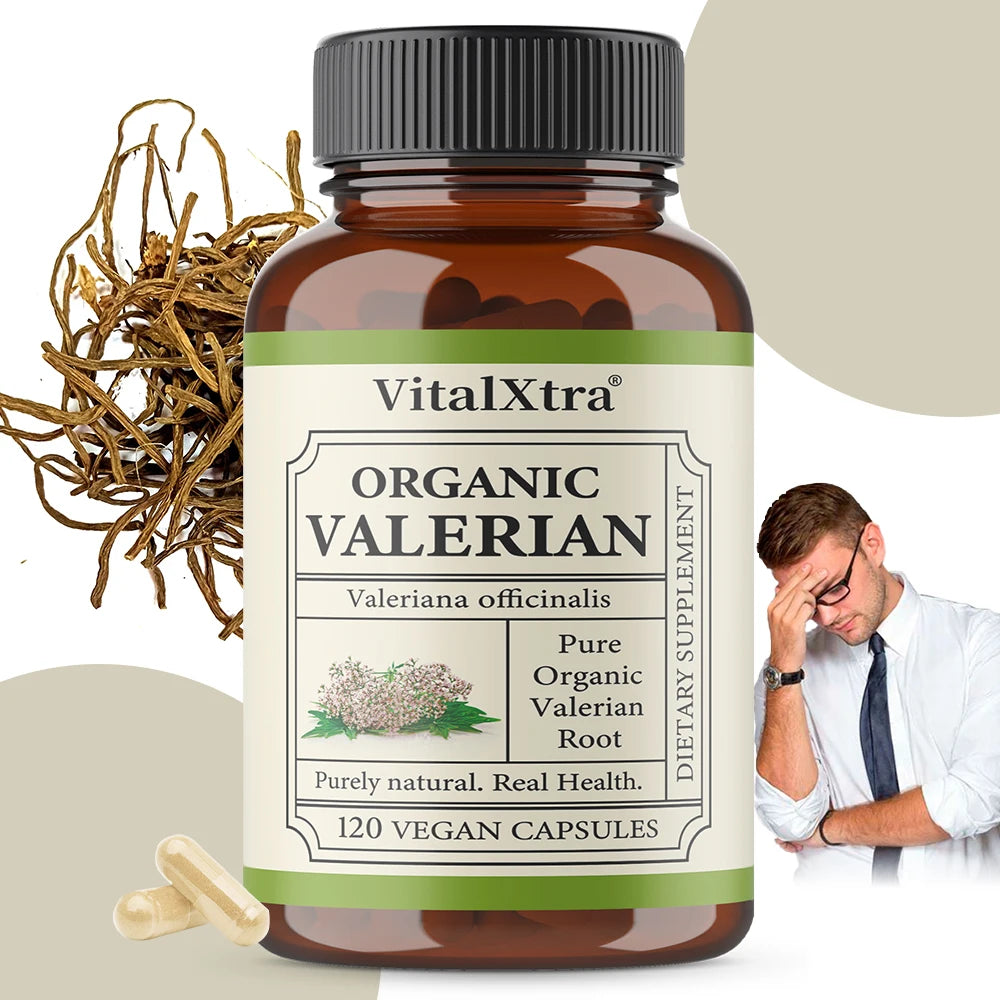 Valerian Root Capsules - Natural Stress Relief, Enhanced Sleep Quality, and Promotes Relaxation - Vegan & Non-GMO