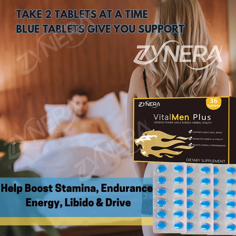 Natural Ashwagandha Man Power Tablets Male Enhancing Supplement Support Energy Strength Stamina Performance Ginseng Pills