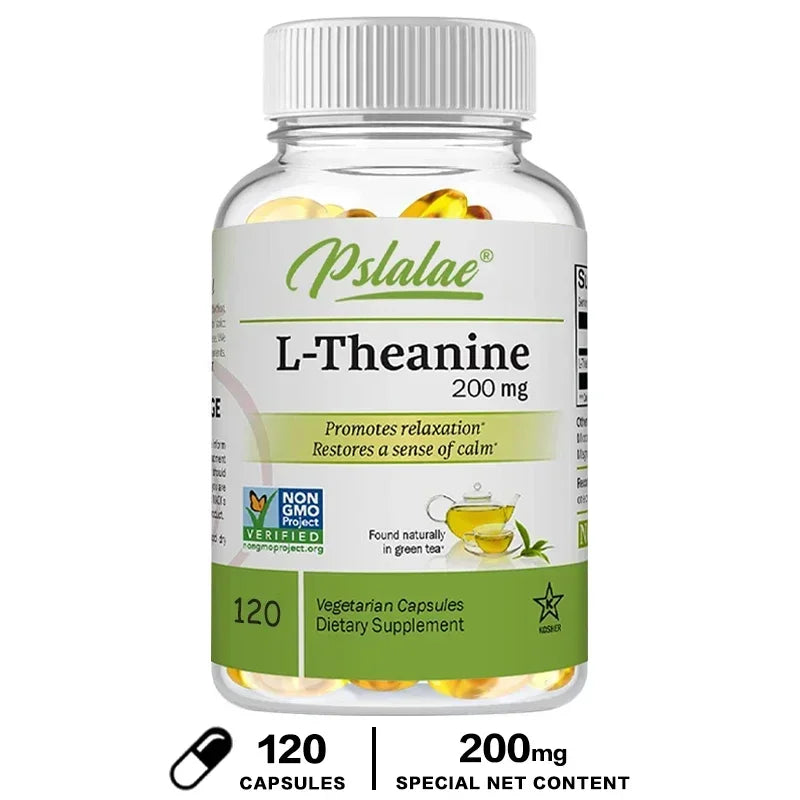 Experience Calm and Clarity with Premium L-Theanine Capsules - 200 Mg for Stress Relief and Enhanced Focus