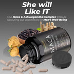 Organic Maca Root Powder Capsules 1500Mg Containing Maca Root Extract,Ashwagandha,Black Pepper, Supplements for Men