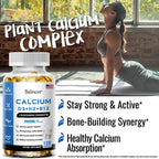 Calcium + Vitamins D3, K2 & B12 + Glucosamine Chondroitin - Supports Bone, Teeth & Muscle Health, Helps with Joint Flexibility