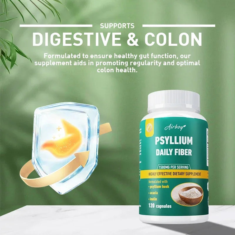 Psyllium Husk - Natural Soluble Fiber - Good for Intestinal Health, Cleansing, Detox, Supports Digestive System Healthsupplement