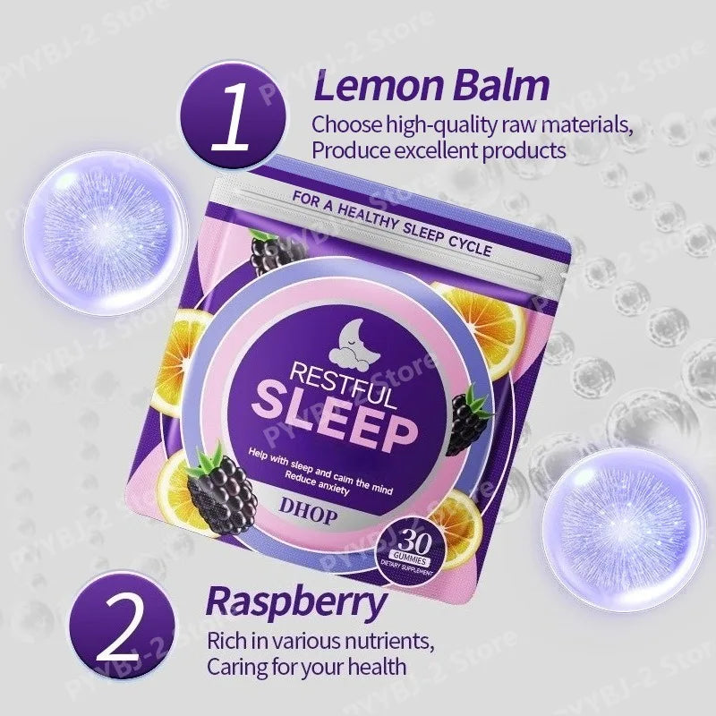 Experience Restful Nights with Our Natural Sleep Gummies - L-Theanine, Chamomile & Lemon Balm Extracts - 30 Count