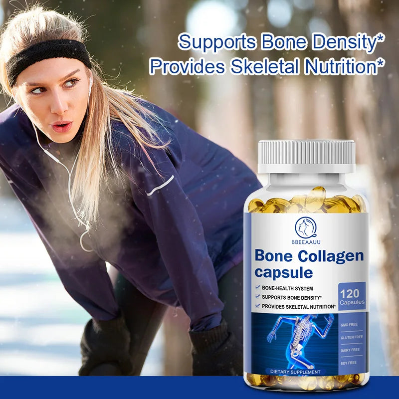 BBEEAAUU Collagen Bone Capsules for Joint Pain Bone Density Bone Growth Joint Collagen Calcium Absorption