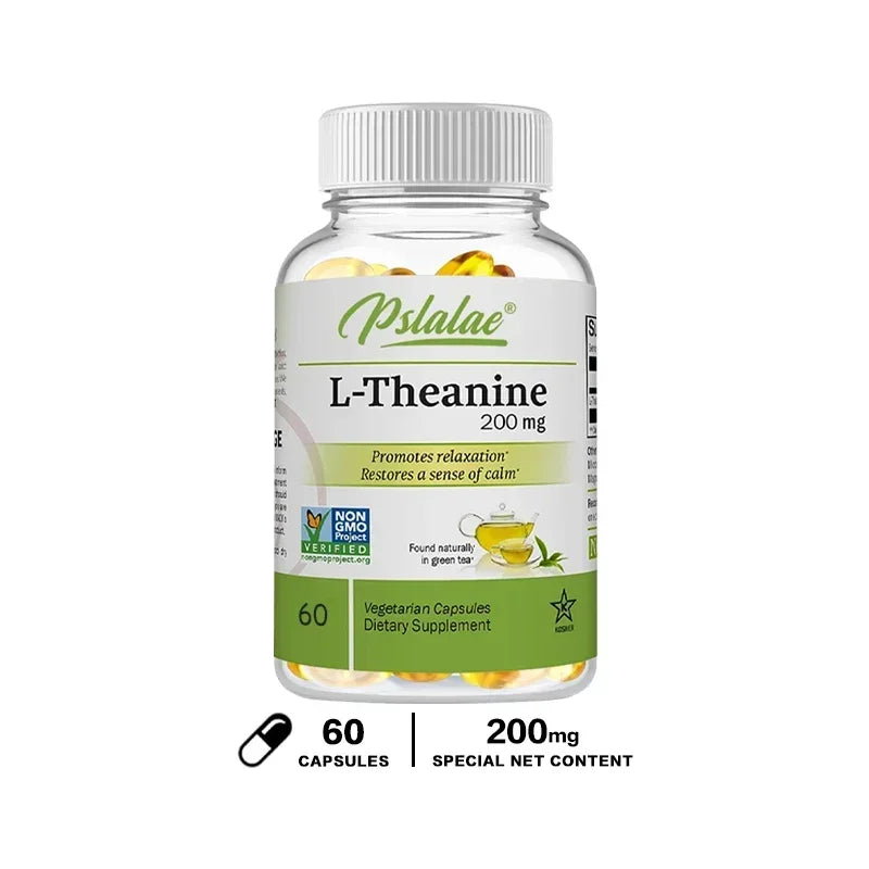 Experience Calm and Clarity with Premium L-Theanine Capsules - 200 Mg for Stress Relief and Enhanced Focus