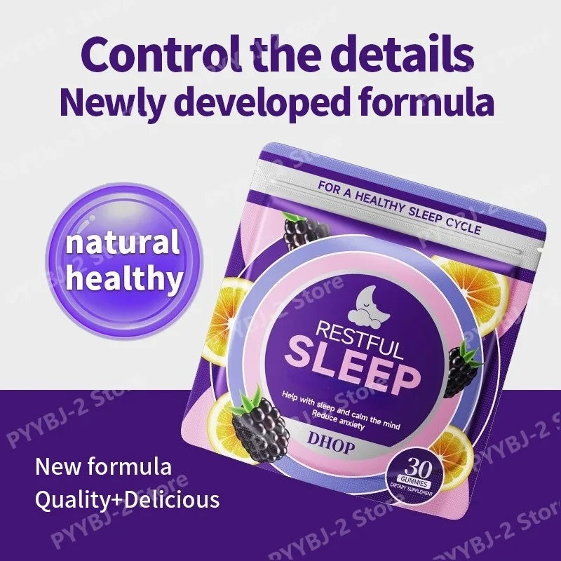 Experience Restful Nights with Our Natural Sleep Gummies - L-Theanine, Chamomile & Lemon Balm Extracts - 30 Count
