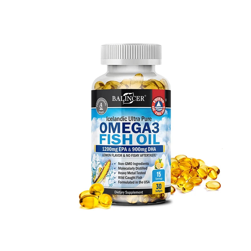 Premium Omega-3 Fish Oil Supplement - Heart & Brain Health Support with EPA & DHA - 120 Easy-to-Swallow Capsules