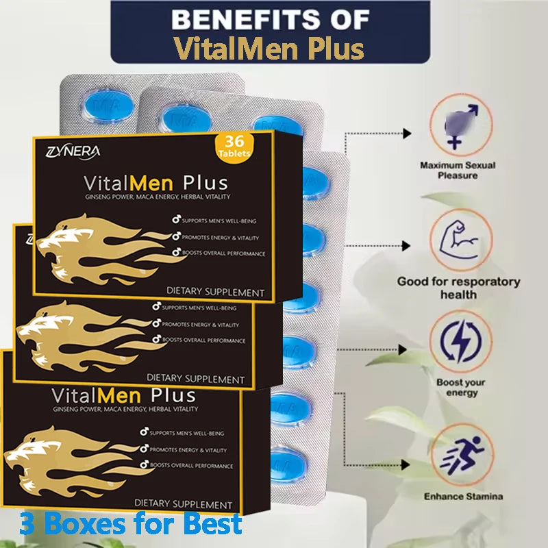 Natural Ashwagandha Man Power Tablets Male Enhancing Supplement Support Energy Strength Stamina Performance Ginseng Pills