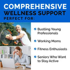 Calcium + Vitamins D3, K2 & B12 + Glucosamine Chondroitin - Supports Bone, Teeth & Muscle Health, Helps with Joint Flexibility