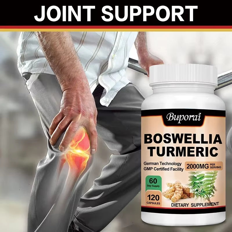 Boswellia Turmeric - Joint Health and Joint Function Support, for Integrated Mobility & Comfort - 120 Capsules