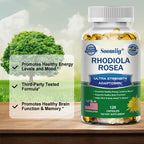 Unlock Your Potential with High Strength Rhodiola Rosea Capsules - Boost Mood, Energy, and Brain Function Naturally!