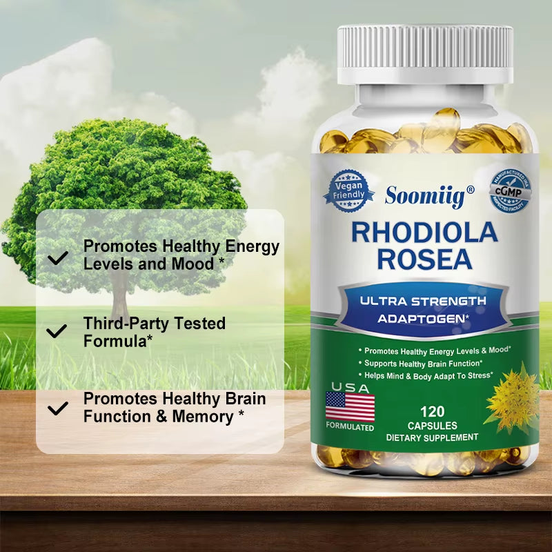 Unlock Your Potential with High Strength Rhodiola Rosea Capsules - Boost Mood, Energy, and Brain Function Naturally!