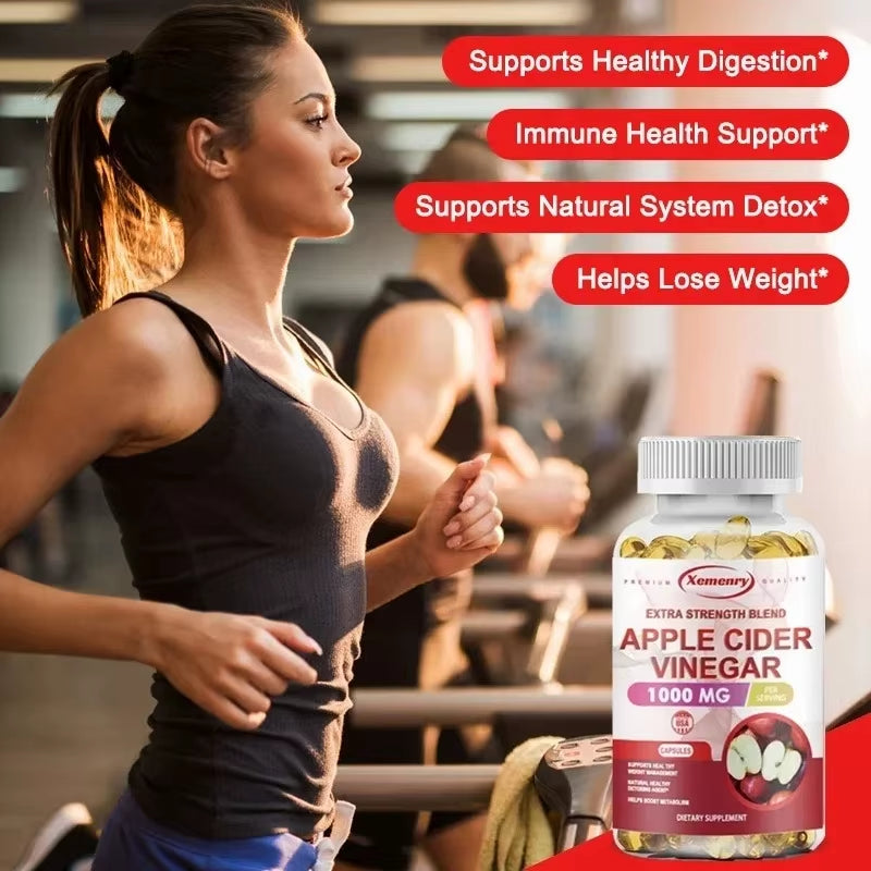 Apple Cider Vinegar Capsules - Supports Digestive Health, Natural Detoxification, Constipation Relief, Healthy Weight Management