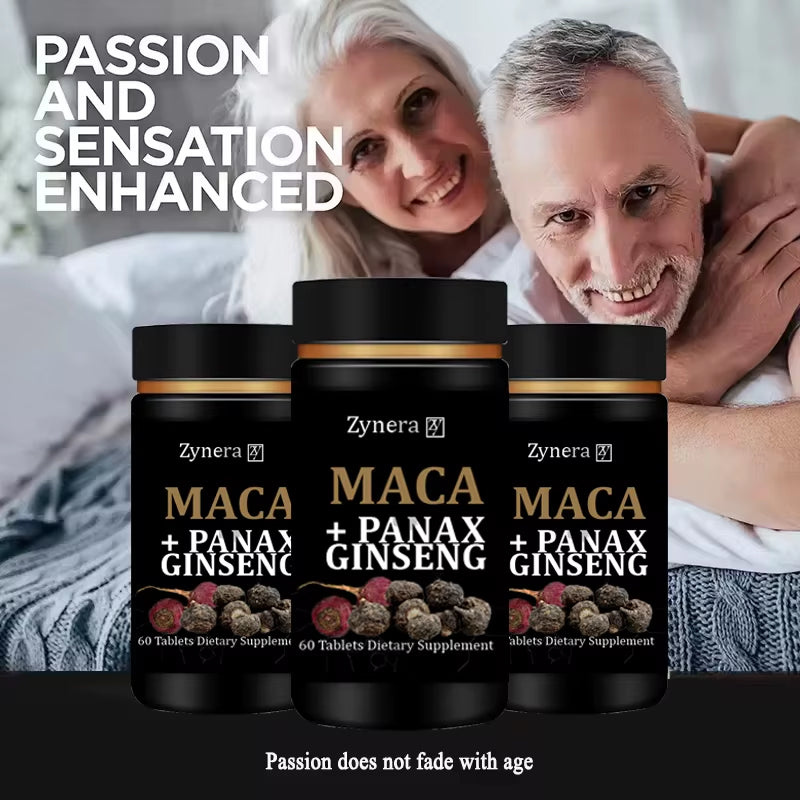 Organic Maca + Panax Ginseng Extract Supplement,Men'S Energizer for Stamina Booster for Men ,Energy and Endurance Support